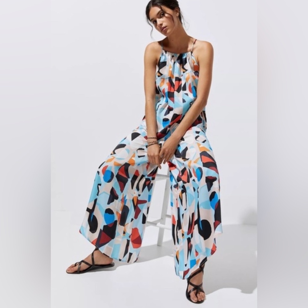 Anthropologie Abstract Multicolor Jumpsuit